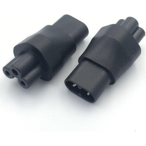 NEW 1PCS IEC 3Pin Female to 2Pin Male IEC 320 C5 to C8 power adapter, IEC 320 C7 to C5 2 pin female power adapter HOT SALE