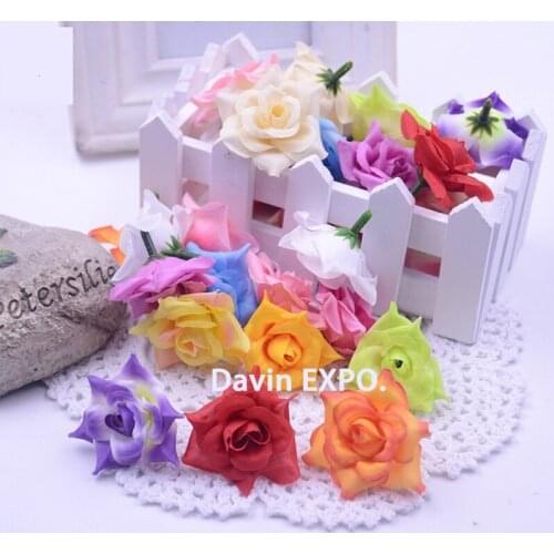 NEW 50PCS Artificial Rose Silk Flower Heads Decoration Wedding Decoration DIY Wreath Gift Box Scrapbooking Craft Fake Flowers