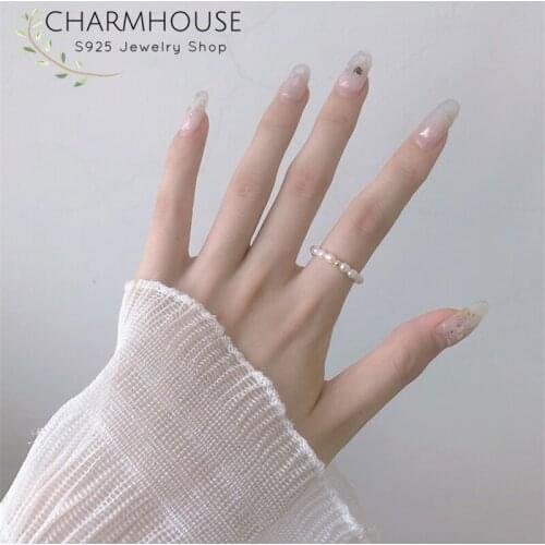 Wedding Rings For Women 3-4mm Freshwater Pearl Finger Ring Bague Femme Anillos Mujer Korea Style Jewelry Accesories Bijoux Gifts