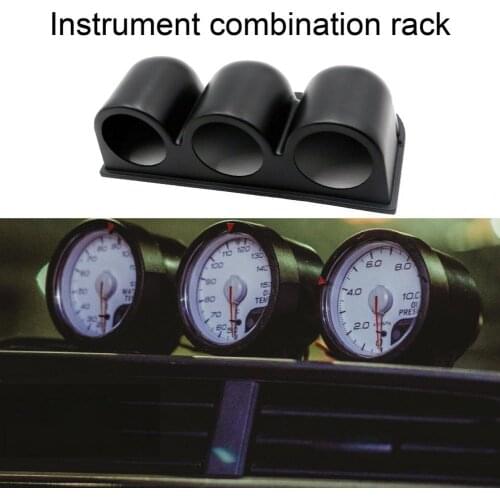 General Glossy Black Triple Gauge Pod Mount Dash Cover 6cm 3 Holes Meter Panel Bracket for Vehicles