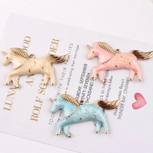 Wholesale alloy colorful star unicorn horse enamel charms pendants for Handmade Jewelry Making DIY Earrings Necklace Findings