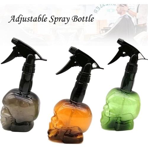 500ML Hairdressing Spray Bottle Professional Barber Shop Refillable Bottles Skull Shape Adjustable Nozzle Empty Bottle Container