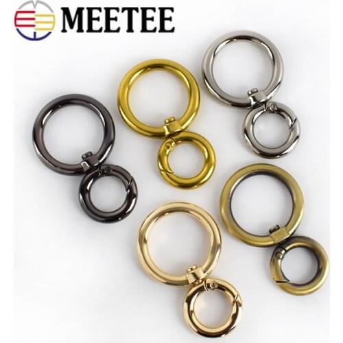 Spring O Rings Bag Buckles for Handbag Strap Dog Collar Openable Keychain Metal Clasp Clip Hook Connector DIY Accessories
