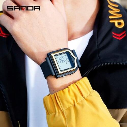 Sanda Fashion Outdoor Sport Watch Mens Watches 5 Bar Waterproof Multi-Function Luminous Electronic Alarm Clock Relogio Digital