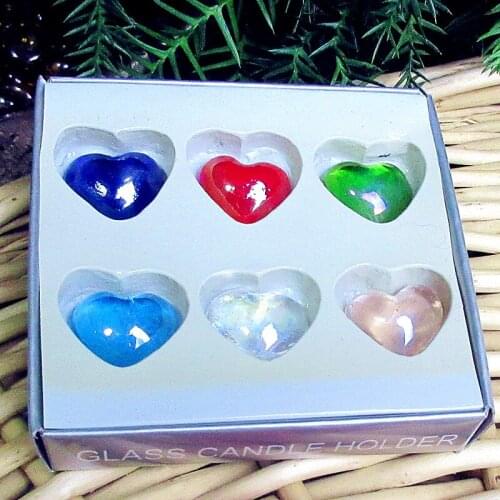 Custom handmade clear colorful flat murano glass heart shaped design home wedding decorations landscape Fairy garden ornaments