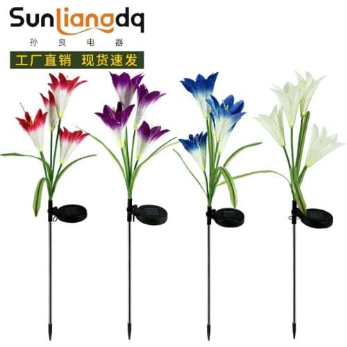 Wedding Lily Flower Solar Led Light Outdoor Waterproof Christmas Fairy Light Festoon Led Lamp for Home Garden Ramadan Decoration