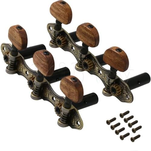 Yibuy 2x Acacia Classical Guitar Machine Heads Tuning Keys Pegs String Tuners (3R3L)