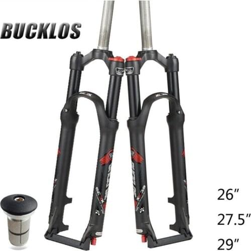 BUCKLOS Mountain Bike Fork 26 27.5 29 MTB Bicycle Suspension Fork Aluminum Alloy Straight Fork QR 1-1/8" Bicycle Part