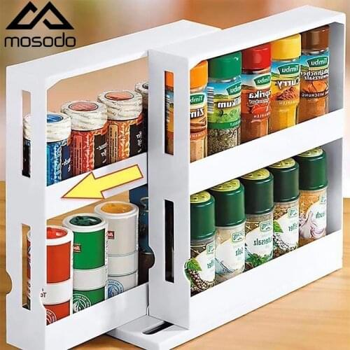 Mosodo Rotatable Seasoning Storage Box Multi-layer Storage Rack Multi-functional Cabinet Medicine Finishing Rack