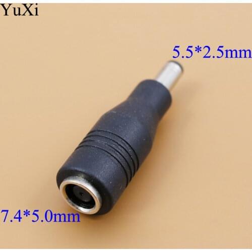 YuXi 7.4x5.0mm Female to 5.5x2.5mm DC Jack Connector for Laptop Power Adapter Extender Converter For HP for DELL