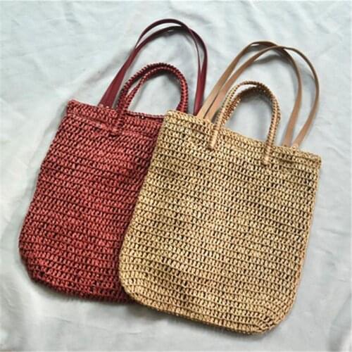 Post Crochet Womens Summer Straw Bag Shoulder Bag Beach Bag a6217