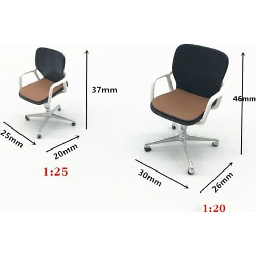 1/20 1/25 Scale Office Desk Model Swivel Chair Miniature Dollhouse Model Kit