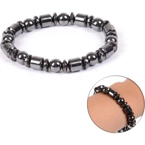 1PC Adjustable Slimming Biomagnetism Magnetic Bracelet Magnetic Health Care Slimming Product Magnetic Round Black Stone