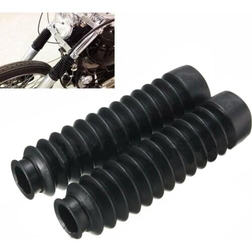 2pcs Bellows Fork Bellows Universal Motorcycle Boot 13 Section Brand New Black High-quality Rubber Motorcycle Front Fork Boot