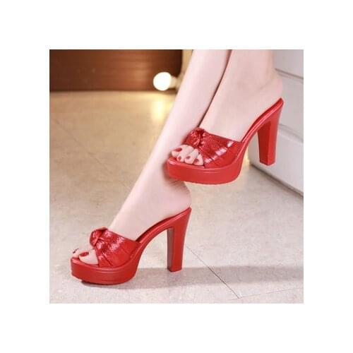 2019 NEW Slippers Women Shoes Platform Sexy High Heel 10CM Shoes Ladies Summer Female Sandals Thick heel Outdoor Party Shoes