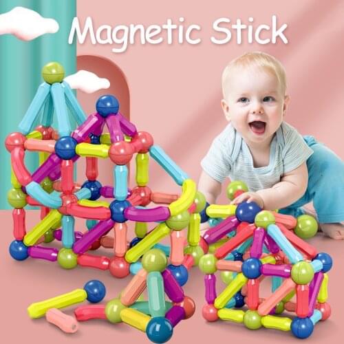 25-64Pcs Big Size 3D Building Blocks Magnetic Stick DIY Blocks Game Magnets Set Educational Toy for Children Magnetic Toy Bricks