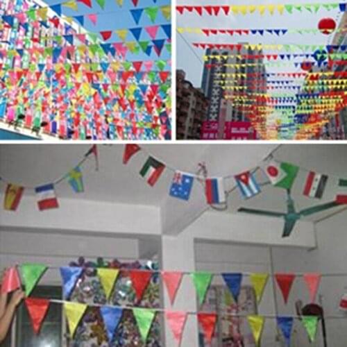 8 M Colorful Flag Pennant String Banner Festival Party Holiday Decor