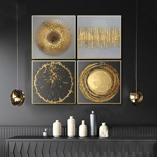 Abstract Gold Luxury Nordic Posters Canvas Art Painting Home Decor Wall Art Picture Retro Print Living Room Vintage Minimalist