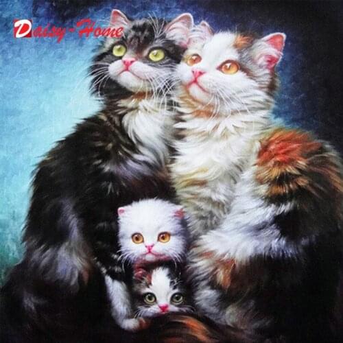 5D DIY Art Diamond Painting Cat Deer Animal Pattern Diamond Mosaic Full Cross Embroidery Home Room Decoration Gift