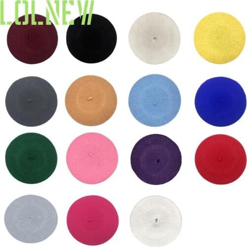 Women Girl Beret French Artist Warm Wool Winter Beanie Hat Cap Vintage Plain Beret Hats Solid Color Elegant Lady Winter Caps
