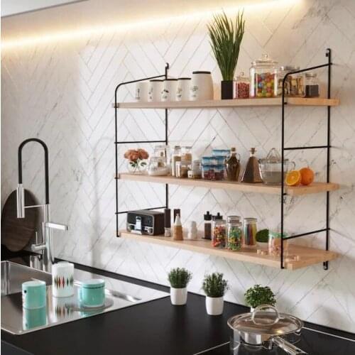 Solid Natural Wood Large 3-Tier Wall Shelf Bookcase shelves bookshelf Furniture for home libraries Shelving