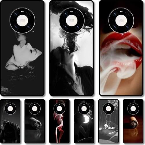 Smoke lady Phone Case For Huawei mate 40 30 10 20 40 8 9 Lite Z Pro RS black cell shell