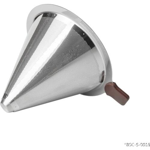Coffee Filter Holder Cone Brewing Basket Reusable Pour Over Dripper 304 Stainless Steel Double Layer Drop Shipping Available