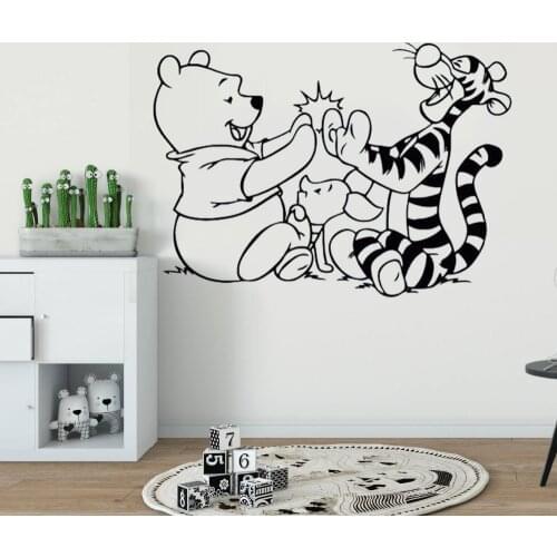 Disney Winnie The Pooh Cartoon Vinyl Wall Stickers For Kids Room Bedroom Accessories Tigger Piglet Decal Wallpaper Home Decor