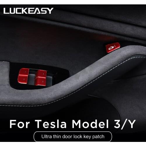 LUCKEASY Auto Interior Accessories for Tesla Model 3 and Tesla Model Y 2017-2020 Super Thin Window Door Lock Key Patch 11PCS/Set