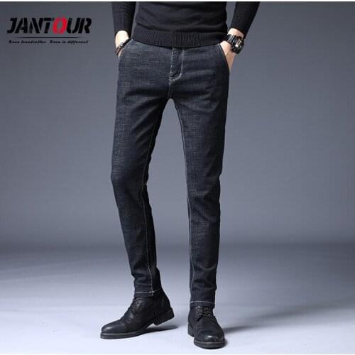 Jantour Mens brand jeans 2020 new high quality cotton Slim stretch denim jeans young fashion casual mens trousers size 28-38