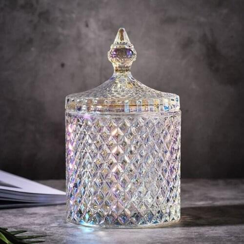 Europe Glass Jars with Cover Kitchen Food Storage Bottles Candy Jar Sugar Storage Tank Tea Box Storage Container