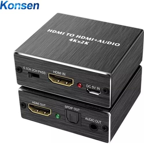 HDR HDMI To HDMI + Audio SPDIF Optical Converter Adapter Support 4K 60Hz YUV 4:4:4 HDMI 2.0 Audio Extractor Support HDCP2.2