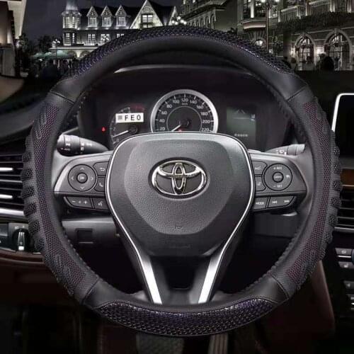 PU Leather Steering Wheel Cover for Toyota Corolla Fortuner Sequoia Auris Avensis YARIS Vios Celica 86 Auto Accessories