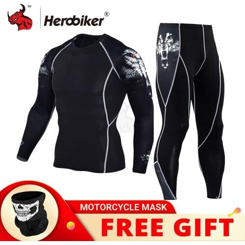 JACK CORDEE Motorcycle Jacket Summer Quick Dry Motorcycle Suit Running T-shirt Set Breathable Tight Long Tops & Pants S-3XL