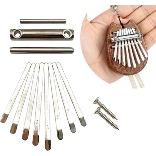 Kalimba 8 Note Keys Thumb Piano with Bridges Screws, Saddle, Replacement Kit DIY Accessories