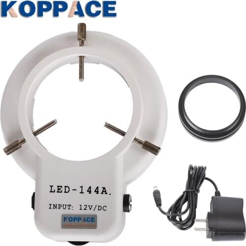 KOPPACE Microscope Adjustable Ring Light LED Light Source Stereo Microscope Ring Lamp 144 LED Lamp Bead White