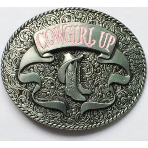 Cowgirl Up Boots Western Belt Buckle