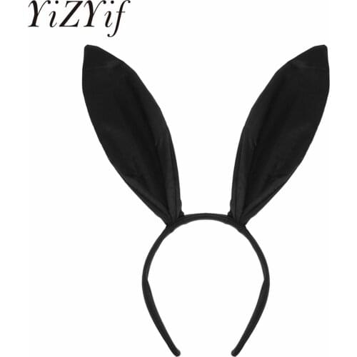 Rabbit Ears Hair Hoop Women Headband Non-Slip Hair Hoop For Girls Women Sexy Role Play Maid Naughty Halloween Hair Accessories