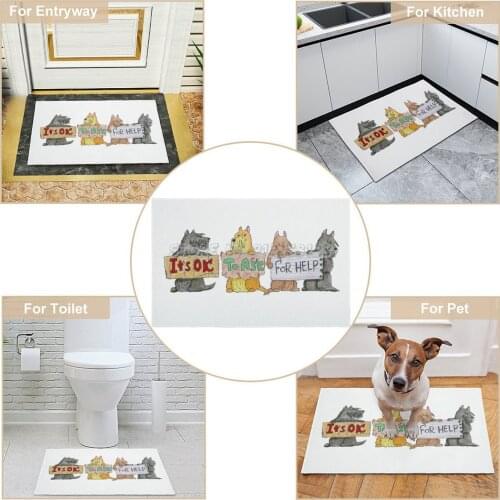 Its Ok To Ask For Help Doormat Home Decorative Door Mats Carpet Outdoor Indoor Home Entrance Prayer Mat Scottish Terrier Scotti