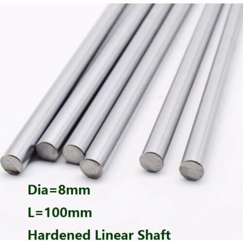 100pcs/lot Dia 8mm shaft 100mm long Chromed plated linear shaft hardened shaft rod bar rail guide for 3d printer cnc parts