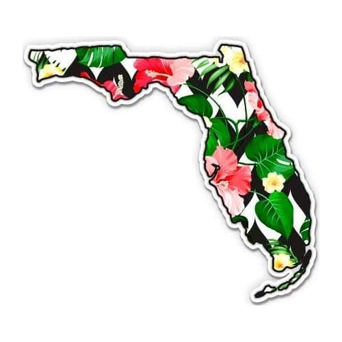 Florida Tropical Pattern Cute - Vinyl Sticker Waterproof Decal