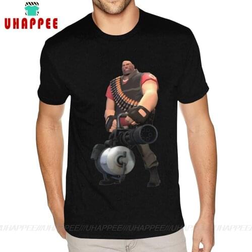 Great Angry Heavy Team Fortress 2 Shirt Short Sleeve O-Neck Cotton Mens 5XL Black Shirt