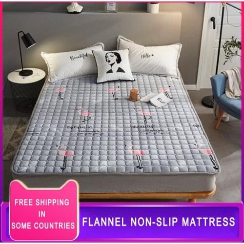 Non-slip To Keep Warm Flannel Mattress Warm King&Queen Size Mattress Single And Double Soft Cushions Pad For Student Dormitory