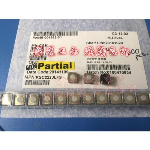 Original new 100% KSC222J waterproof and dustproof SMD touch switch silica gel 6.2*6.2*3.5mm