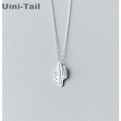 Uini-Tail hot new 925 sterling silver hollow cactus necklace Korea simple fashion trend sweet girl jewelry high quality GN730