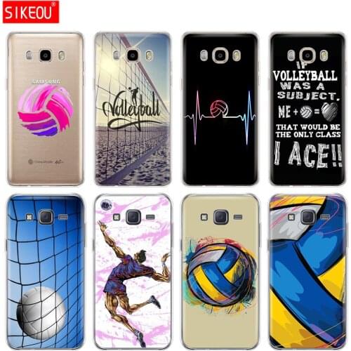Silicone cover phone case for Samsung Galaxy J1 J2 J3 J5 J7 MINI 2016 2015 prime Volleyball Sports