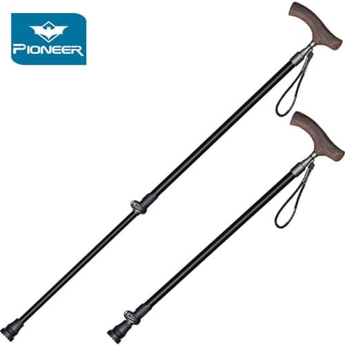 Collapsible 2 Section Telescopic Trekking Poles 7075 Aluminium Alloy Walking Sticks Hiking Trekking Cane Lightweight For Elderly