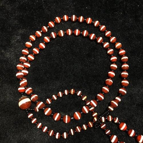 Treasure Magic LKbrother Energy Magic Tibetan Red Agate Healer Medicine dZi Bead Necklace Totem Amulet Class