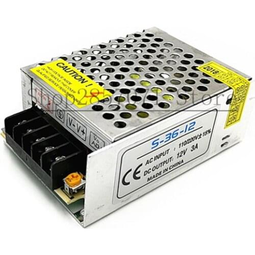 LED 12V Transformer Power Supply Switch Adapter AC 110V-220V TO DC 12V 3A Driver For Led Strip Lights