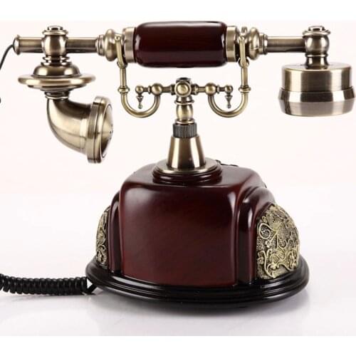 Retro Vintage Telephone Phone Resin imitation copper Rotary Retro old fashioned Rotary Dial Telephone Phone For Home and office